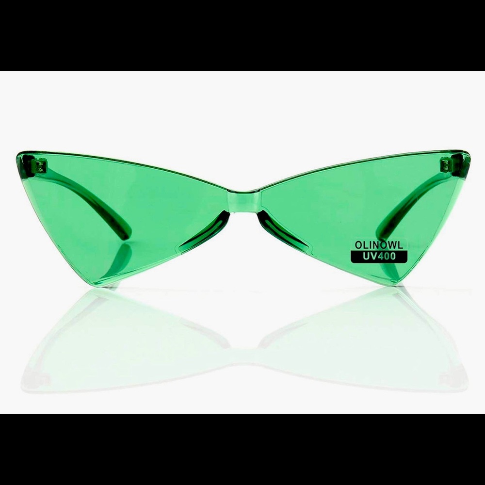 Green Triangle Shaped Sunglasses